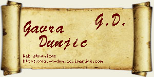 Gavra Dunjić vizit kartica